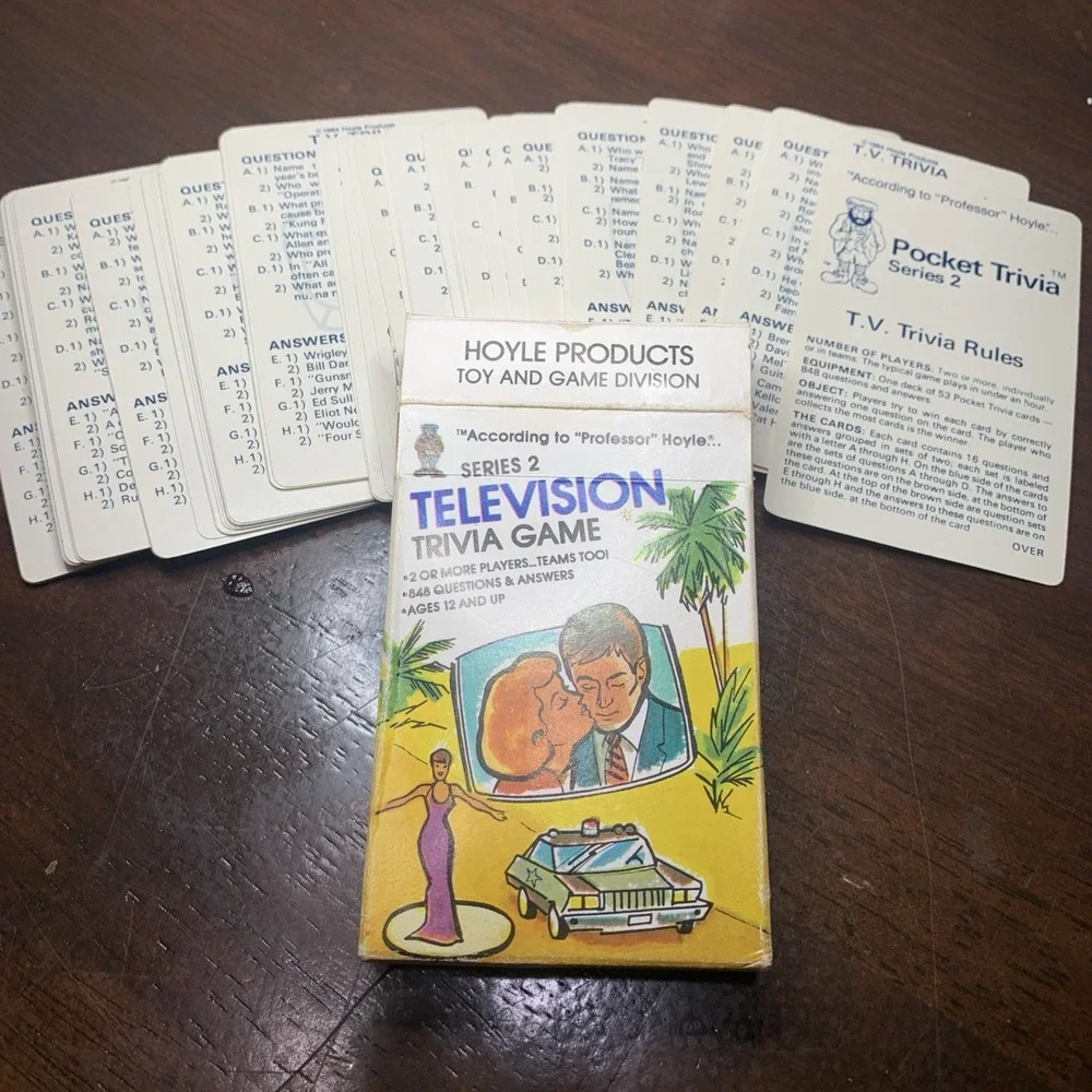Hoyle Vintage 1984 Complete Pocket Trivia Series 2 Television‎ Trivia Card Game